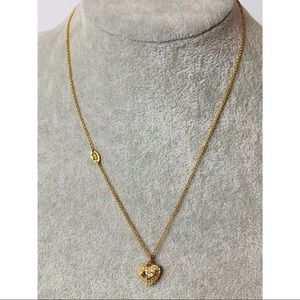 Juicy Couture Vintage Gold Necklace Heart Charm
